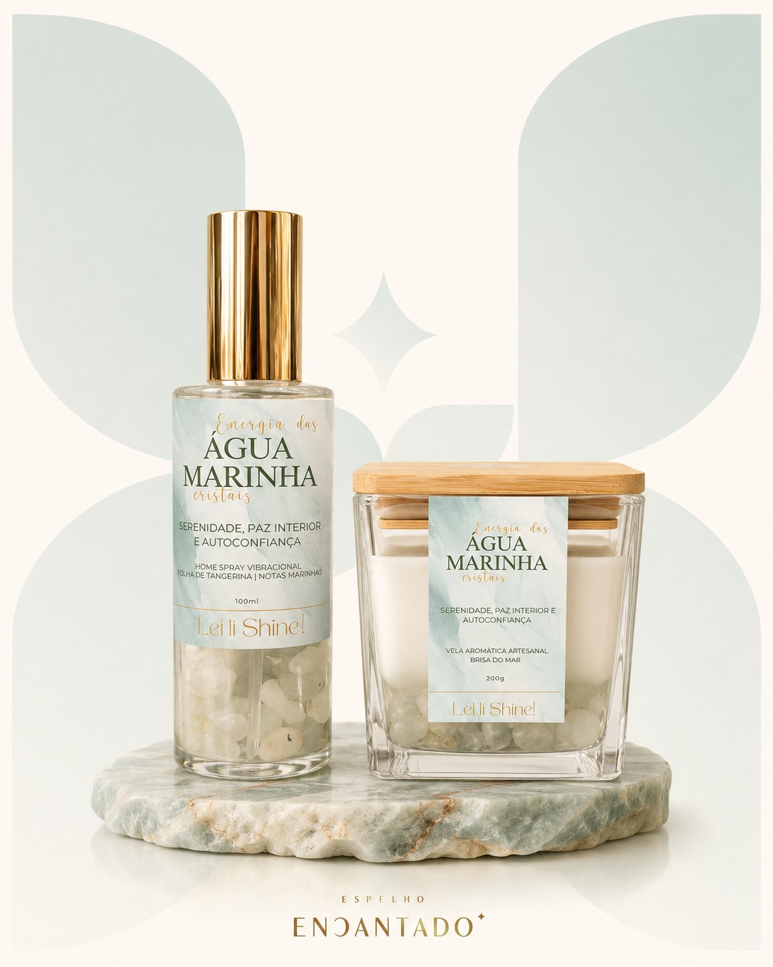 Água Marinha - Vela Aromatica + Spray